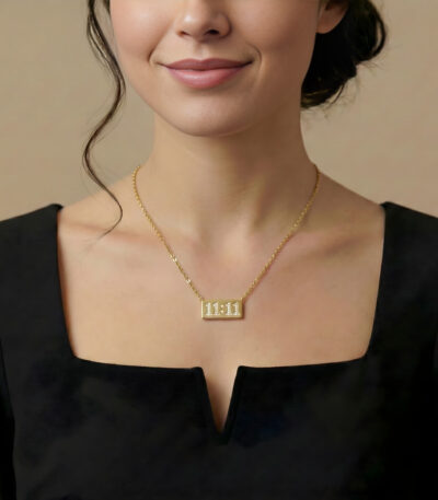 11:11 Gold Rectangle Pendant Necklace for Women – Anti Tarnish