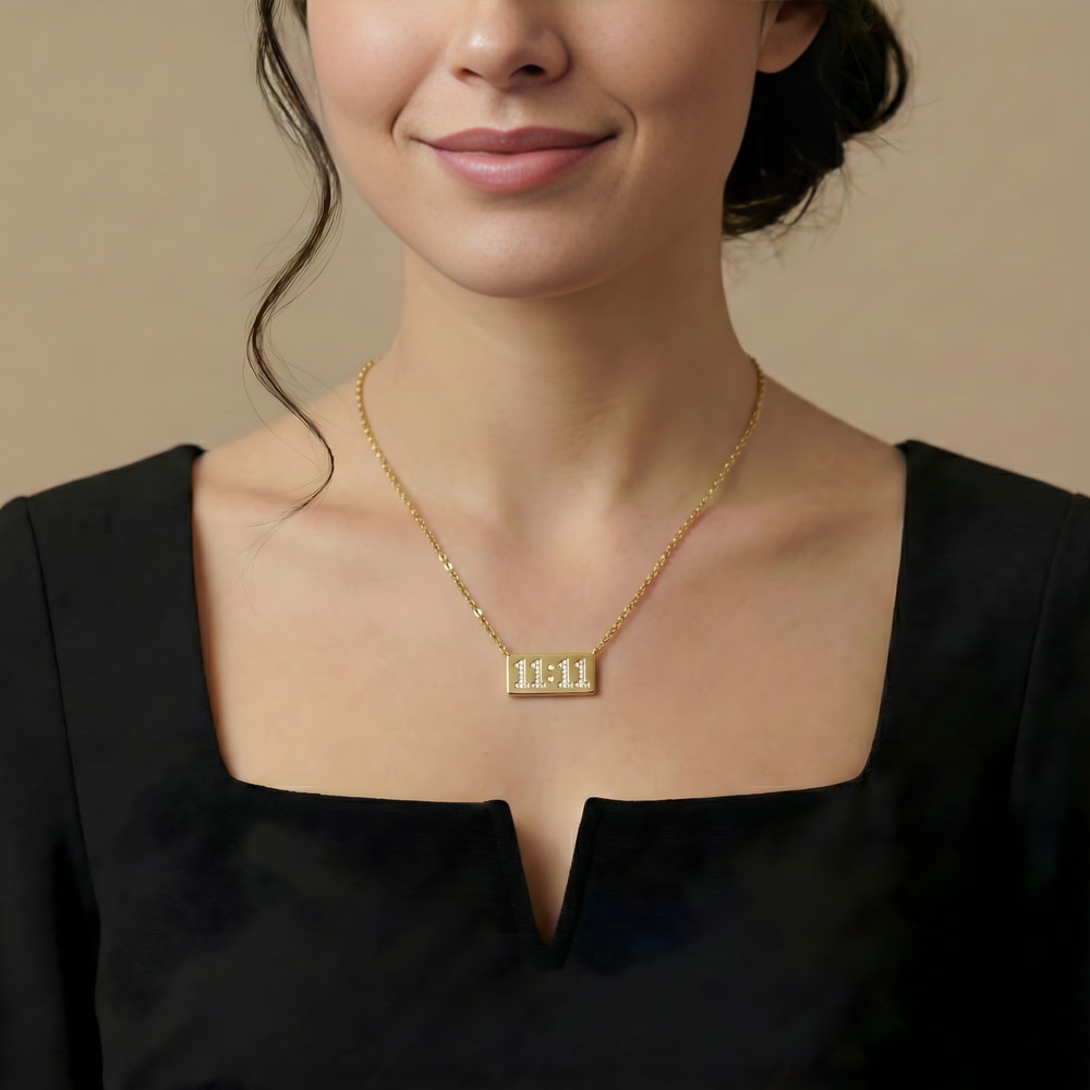 img_20251224184132863_NLO4X | Glowviera.com 11:11 Gold Rectangle Pendant Necklace for Women – Anti Tarnish