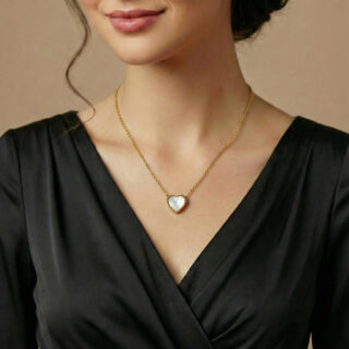 White Heart Pendant Necklace – Anti Tarnish