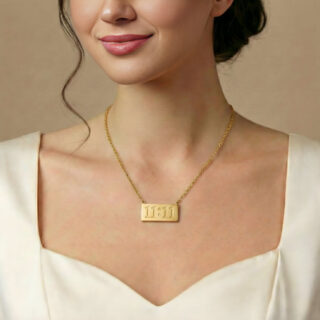 11:11 Gold Rectangle Pendant Necklace – Anti Tarnish