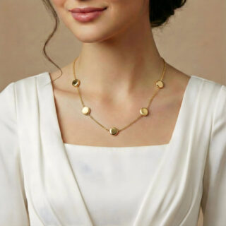 Gold Disc Station Necklace for Women – Anti Tarnish