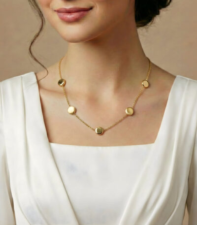 Gold Disc Station Necklace for Women – Anti Tarnish