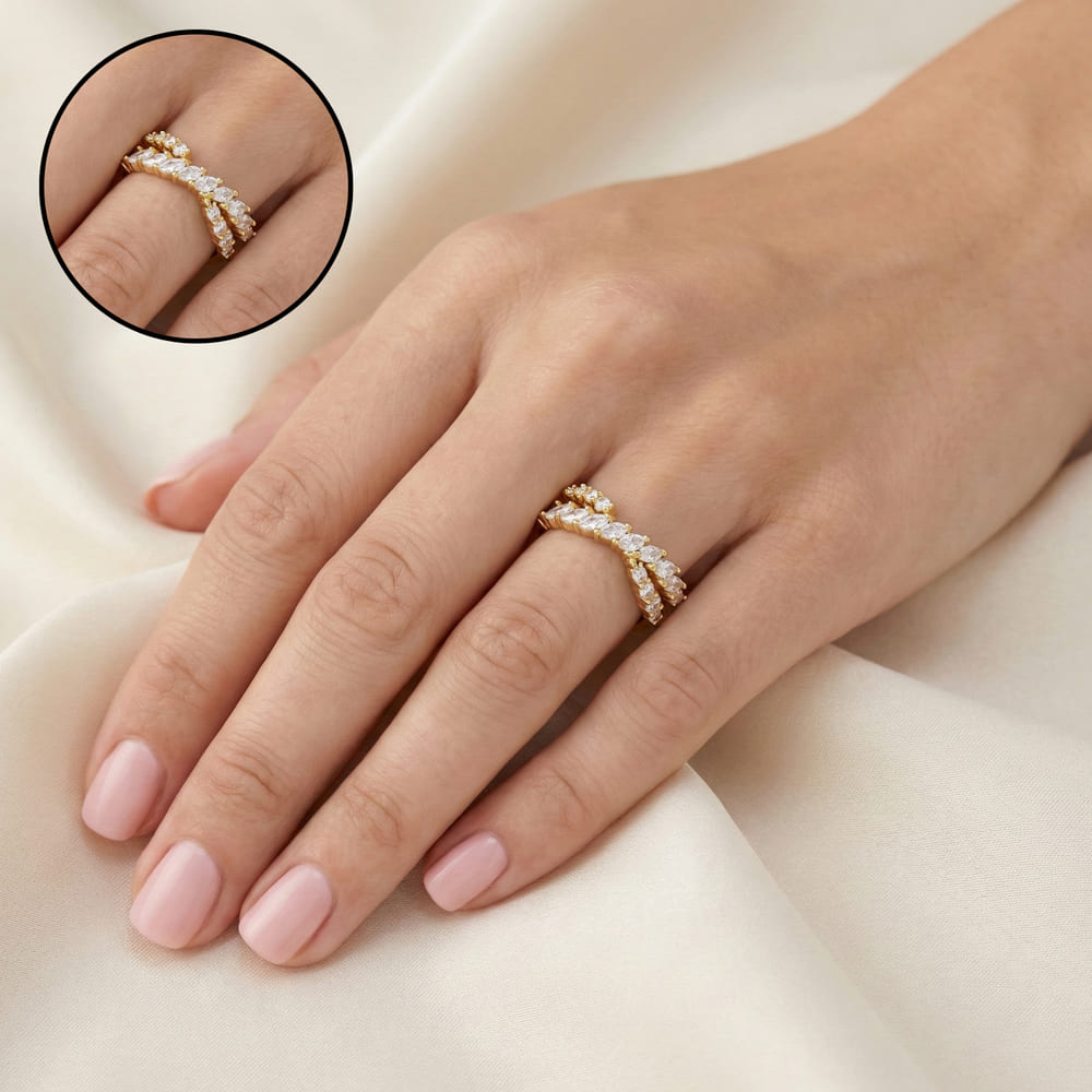 Marquise Crystal Adjustable Ring – Anti Tarnish