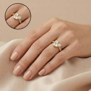 Heart Shaped Crystal Adjustable Ring – Anti Tarnish