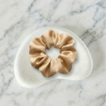 Champagne Gold Satin Big-Size Scrunchie – Soft Hair Tie