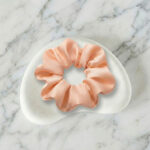 Peach Satin Big-Size Scrunchie – Soft Hair Tie