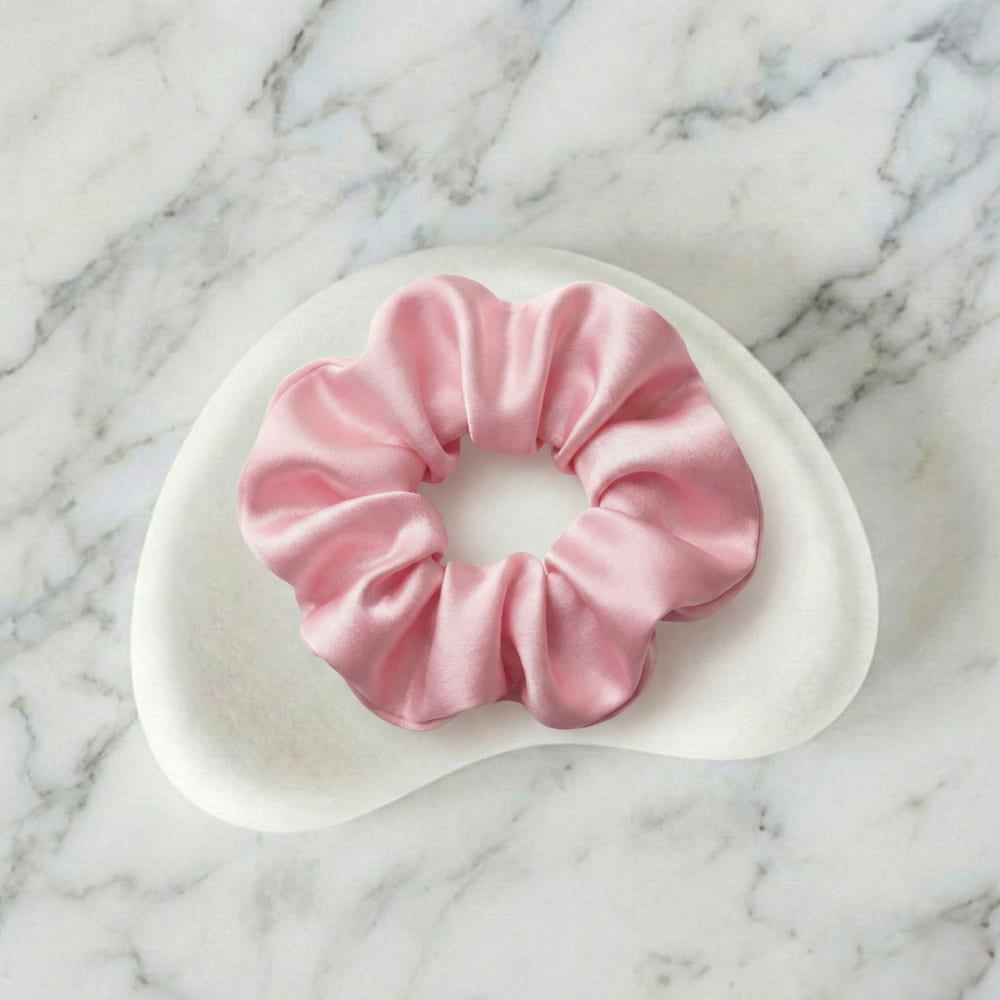 img_20251231203327890_Y2ZMK | Glowviera.com Baby Pink Satin Big-Size Scrunchie – Soft Hair Tie