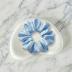 Light Blue Satin Big-Size Scrunchie – Soft Hair Tie