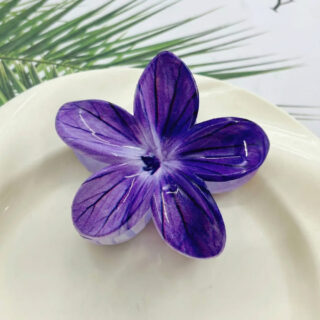 Purple Flower Hair Clip – Glossy Floral Hair Accessory