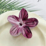 Deep Plum Flower Hair Clip (Large Size) – Elegant Gloss Finish