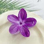 Royal Purple Floral Hair Clip (Large Size) – Elegant Gloss Finish