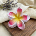 Pink and Yellow Glossy Flower Hair Claw Clip