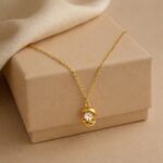 Anti Tarnish Gold Crystal Pendant Necklace for Women - Image 2