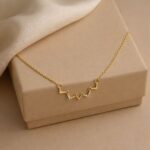 Anti Tarnish Gold Wave Necklace for Women - Image 2