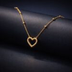 Anti Tarnish Gold Heart Necklace for Women - Image 4