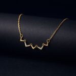 Anti Tarnish Gold Wave Necklace for Women - Image 4
