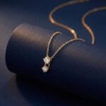 Anti Tarnish Gold Drop Crystal Necklace - Image 3