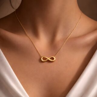Anti tarnish infinity gold necklace women Glowviera jewellery