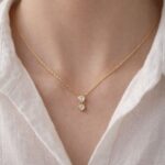 Anti tarnish gold crystal drop necklace for women