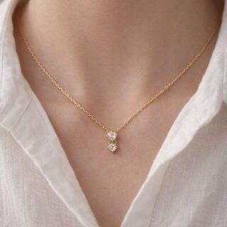 Anti tarnish gold crystal drop necklace for women