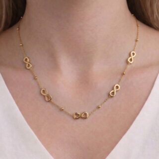 Anti tarnish infinity gold necklace for women by Glowviera