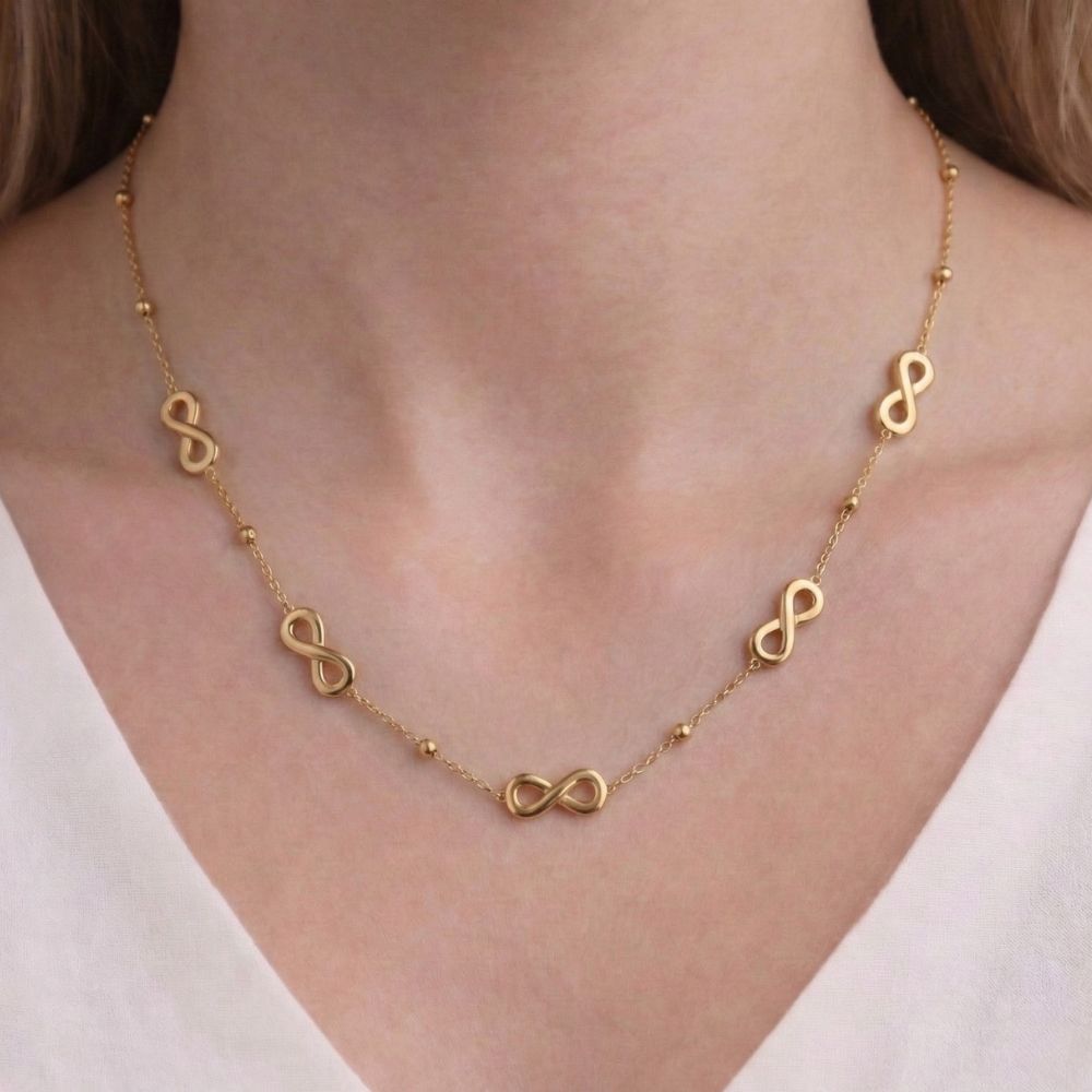 Anti tarnish infinity gold necklace for women by Glowviera